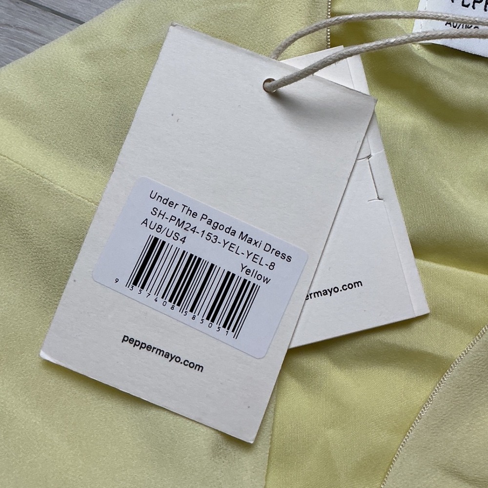 Peppermayo Under The‎ Pagoda Maxi Dress Yellow Size 4 New With Tags - Picture 9 of 10